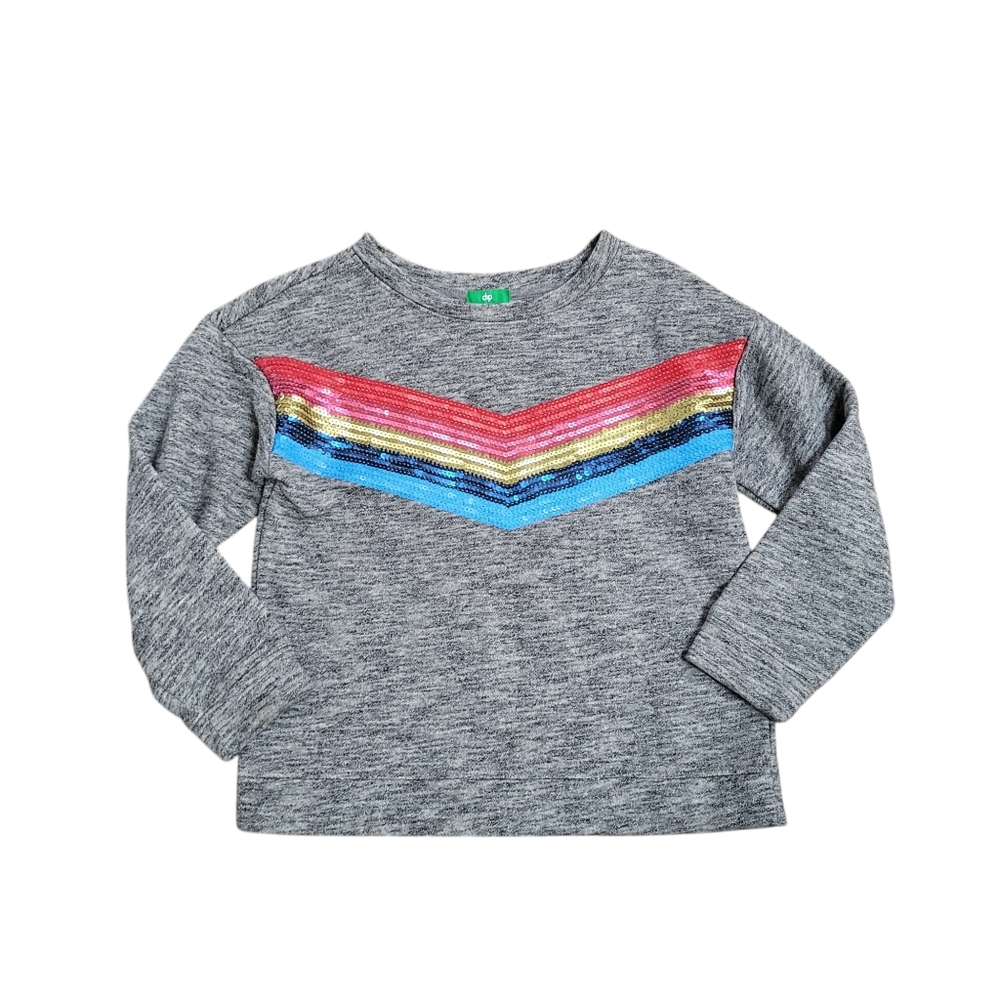 DIP GIRLS M 8 / 10 LONG SLEEVE SHIRT Sweatshirt Sequin Top School Fleece Lined